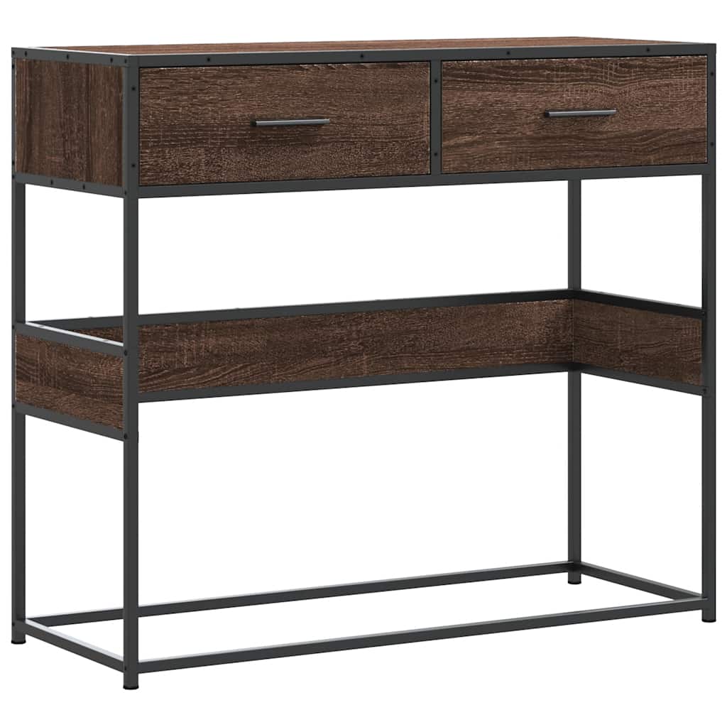 Vidaxl Console Table, Brown Oak, 90X35X80 Cm