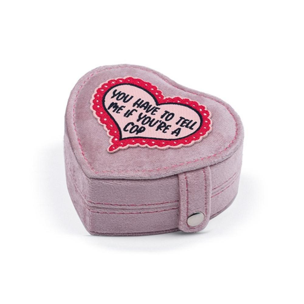 

Denim Heart Jewelry Packing Bag Multi-function Rings Bearer Box Fashion Earring Storage Case Gift Style E