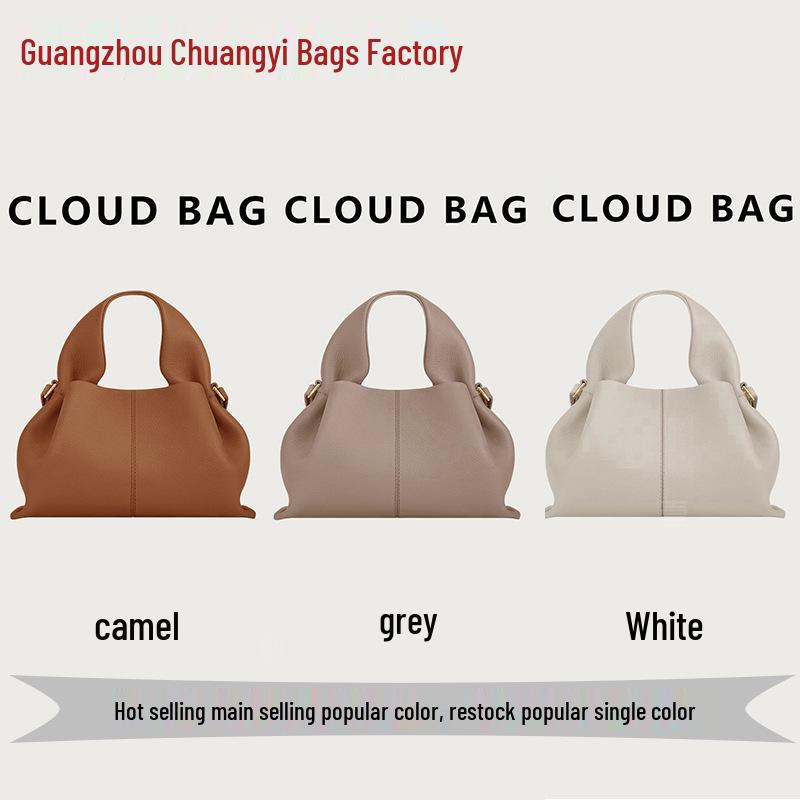 Pol Cloud Genuine Leather Luxury Retro French-Style Dumpling Handbag