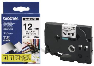 Brother P-Touch Tape Black On White, Tz231