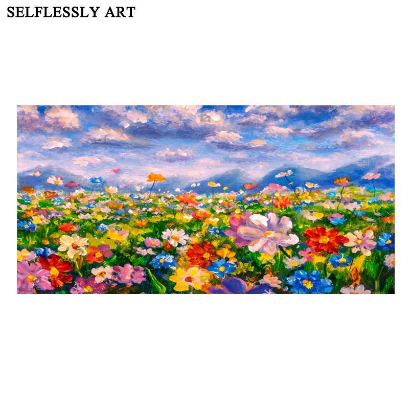 Abstract Flowers Oil Painting On Canvas Wall Art Posters And Prints Wall Pictures For Living Room Bedroom Nordic Art Home Decor