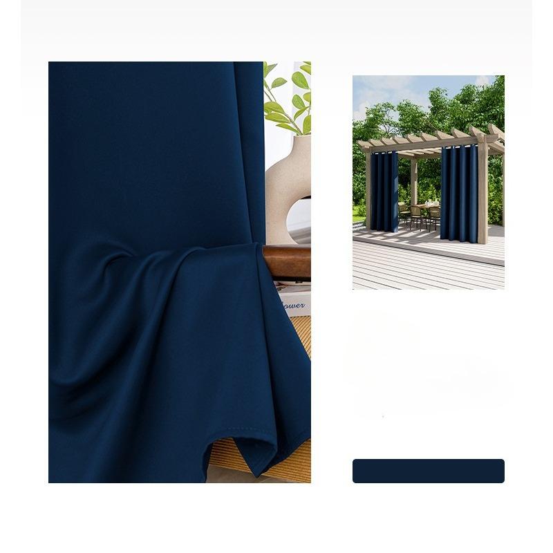 Solid Color Exterior Curtain Suitable  Waterproof Oxford Cloth Privacy Grommet Curtain For Gazebo Front Porch Pergola Patio