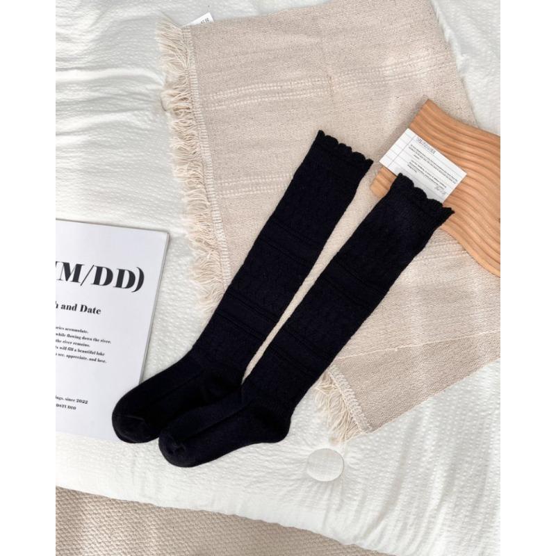 Retro Perforated Wool Ankle Socks, Children's Mid-length Pile Socks, Winter and Autumn Warm Long Socks, Boot Socks