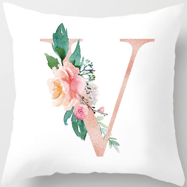 New Fashion 26 English Letter Pattern Cushion Cover Home Fabric Sofa Modern Style Pillow Cover
