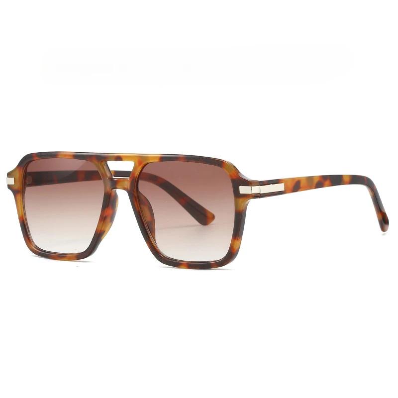 Retro Square Pilot Sunglasses For Women Men 70S Classic Vintage Double Bridge Driving Shades Casual Sun Glasses