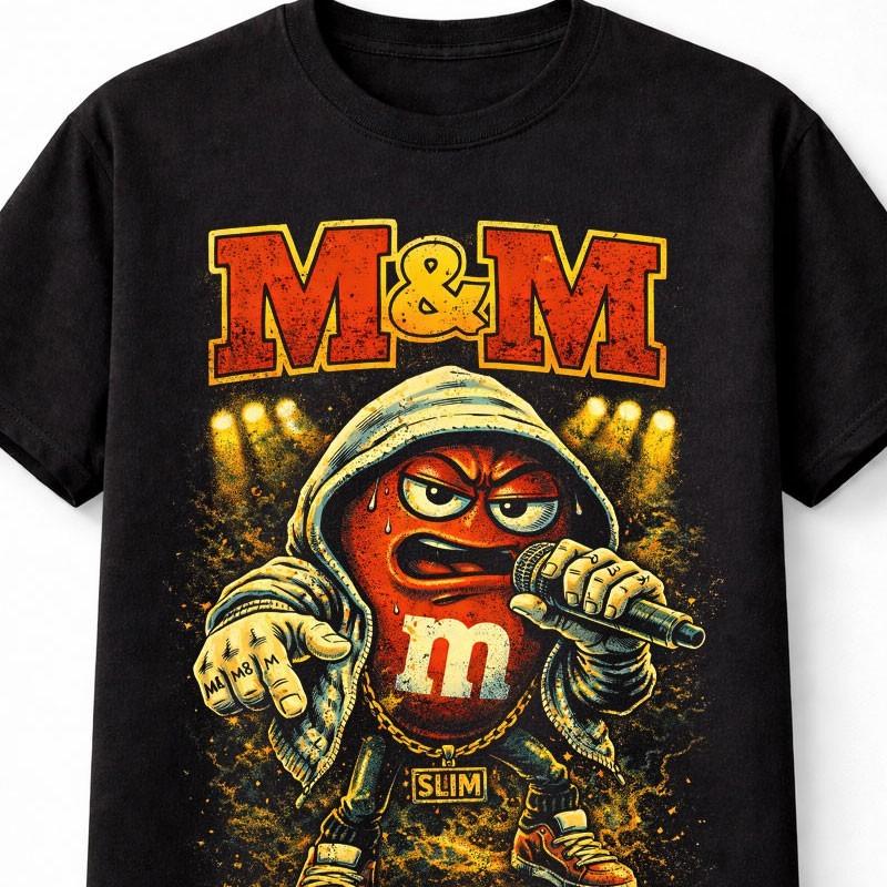 Eminem Rap TShirt MM Sweets Unisex Black Graphic Tee