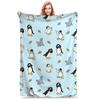 Noot pingu and friends flannel multi-functional warm blanket comfortable home sofa decoration