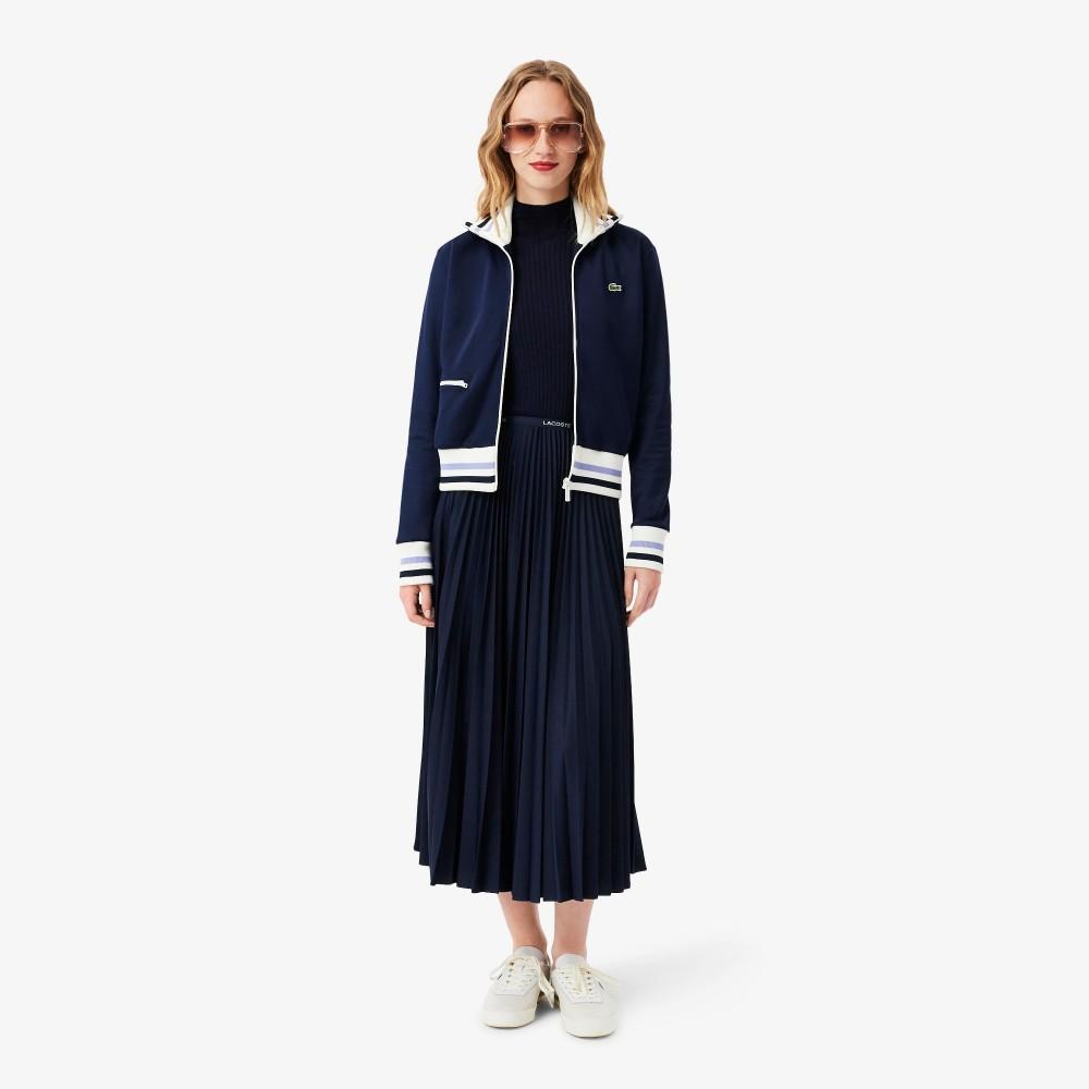 Lacoste Women's Long Pleated Poly Long Skirt JF1402-55N166
