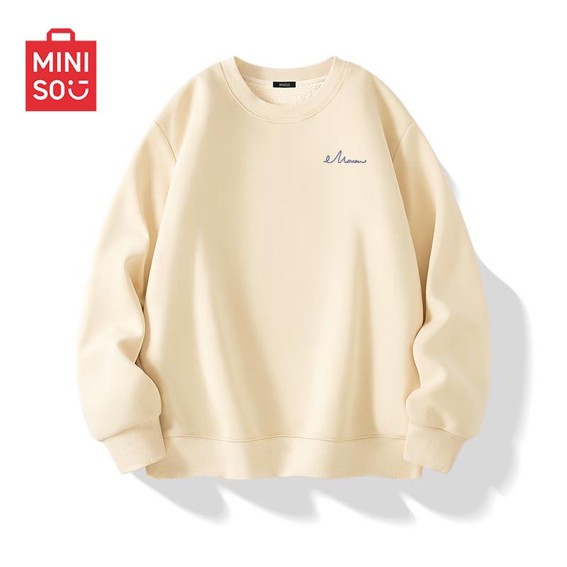 

MINISO Men s Fleece Lined Crew Neck Sweatshirt 2XL