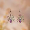 Halloween Colorful Spider Earrings for Women Shiny Crystal Inlaid Zircon Punk Insect Water Drop Earrings Festival Party Jewelry