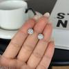Mo Sang S925 Sterling Silver Women's Stud Earrings, 0.5 Carat D Color, Exquisite Versatile Design