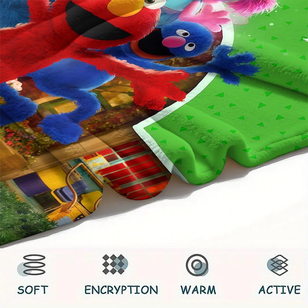 Sesame Street2 Flannel Blanket, High quality Comfortable for All Seasons, Home Decor, Warmth and Comfort