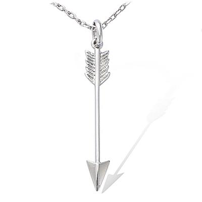 [M6228] - Silver Pendant 'Cupid's Arrow' Silver (rhodium-plated) - 40x5 Mm
