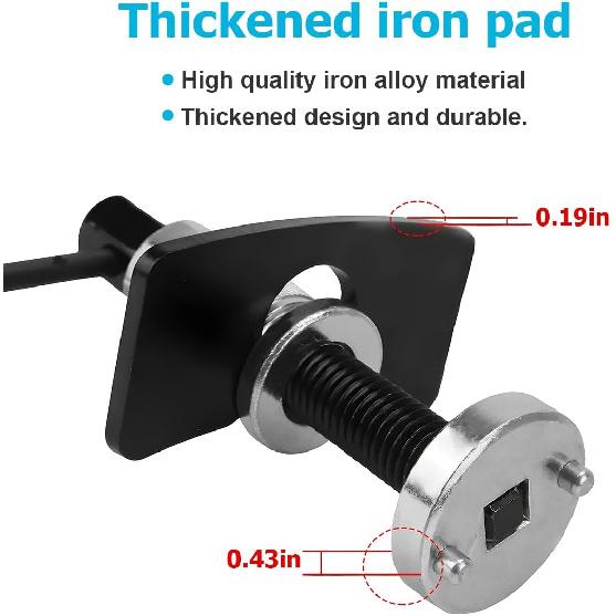 Car Brake Piston Wind Back Tool, Automotive Brake Caliper Piston Rewind Kits, Right Handle Set Vehicle Rare Brake Pad Replacement Tools, Universal