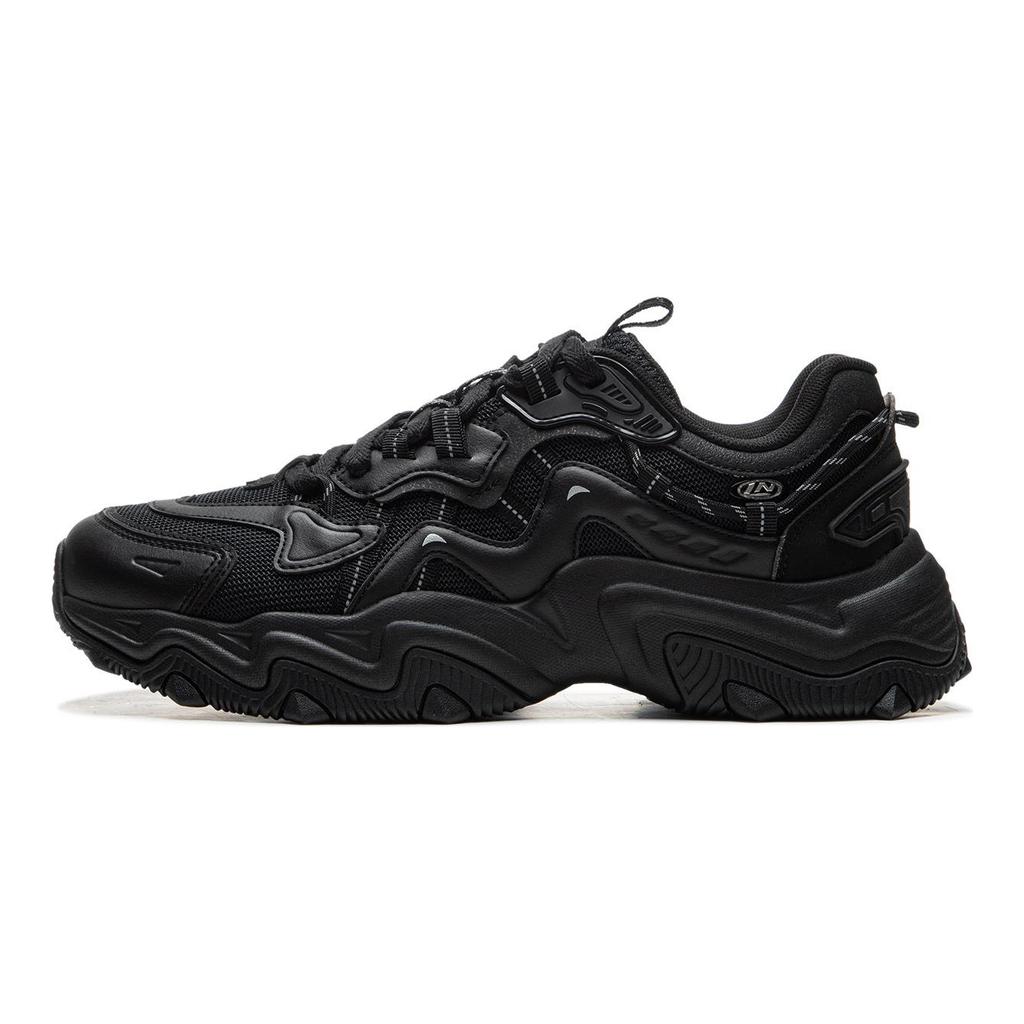 LiNing Cat Paw Lite 2 Fashion Trend Shock Absorption Wear Resistant Low Top Casual Shoes Men Casual Shoes Black AGCU449-4