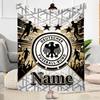 German Football Crest Personalized Text Blanket Lightweight Customizable Blanket Comfortable Throw For Sofa Office Chair Bedding Home Decor
