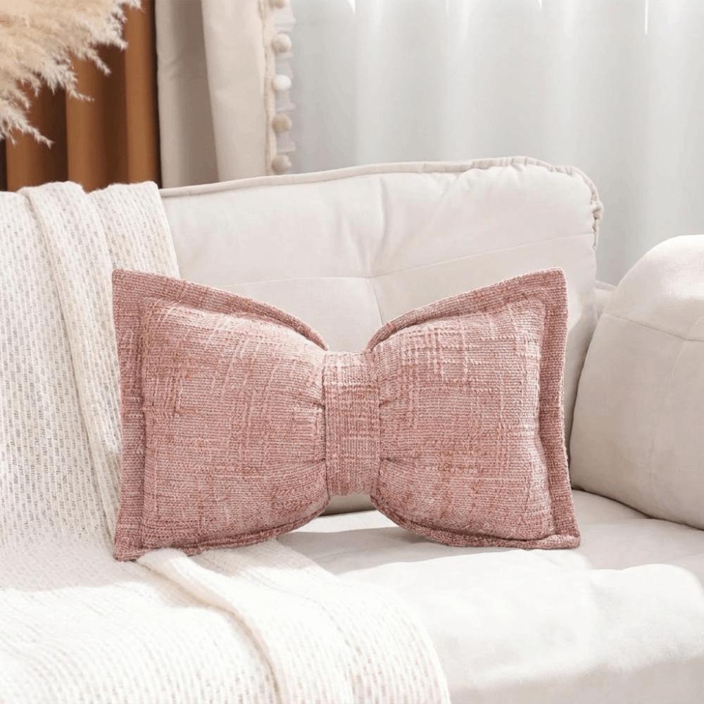 Federa Cuscino Decorativa con Fiocco in Chenille Federa Cuscino con Fiocco Copricuscino da Lancio Letto Sedia