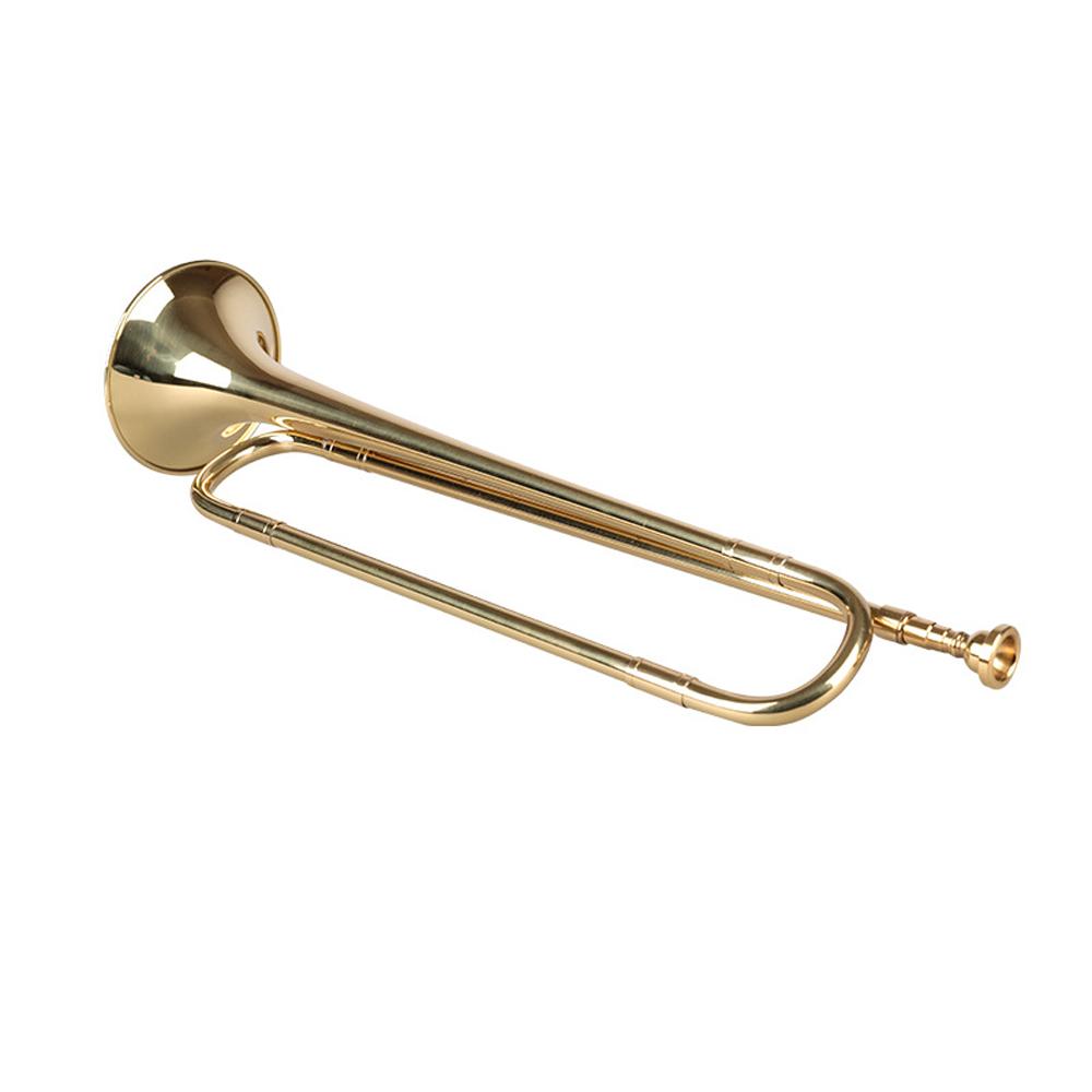 Brass Trumpet Bb Flat Bugle with Mouthpiece Orchestra Music Instrument Gold Lacquer Finish for