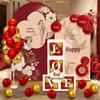 Wedding Engagement Photo Area Decoration Set: Balloon Kit & Welcome Board for Background Wall