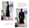 Men's Summer Lightweight European-Size Silk-Feel Mid-Length Cardigan Bathrobe Pajamas
