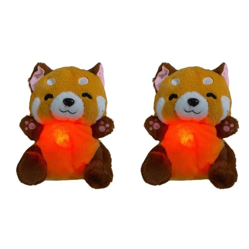 Cute Animal Raccoons Plush Doll With Emit Light And Sound Design For Gift Kids