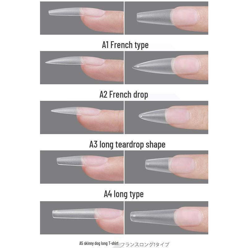 Trapezoid Frosted Ultra-Thin Nail Tips - Half/Full Cover Extension Patches