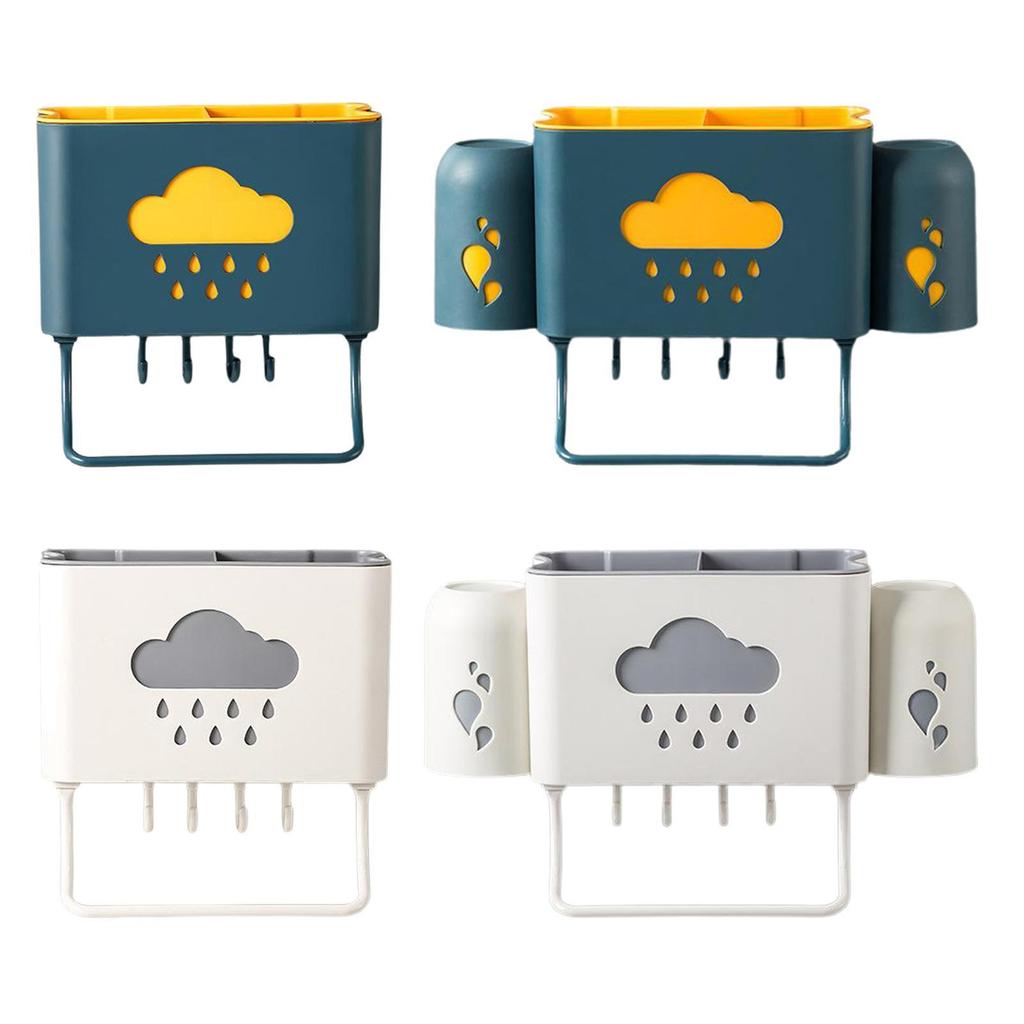 Kitchen Bathroom Toothpaste Rack Holder Shelf NO Drilling Waterproof, and Rain Pattern