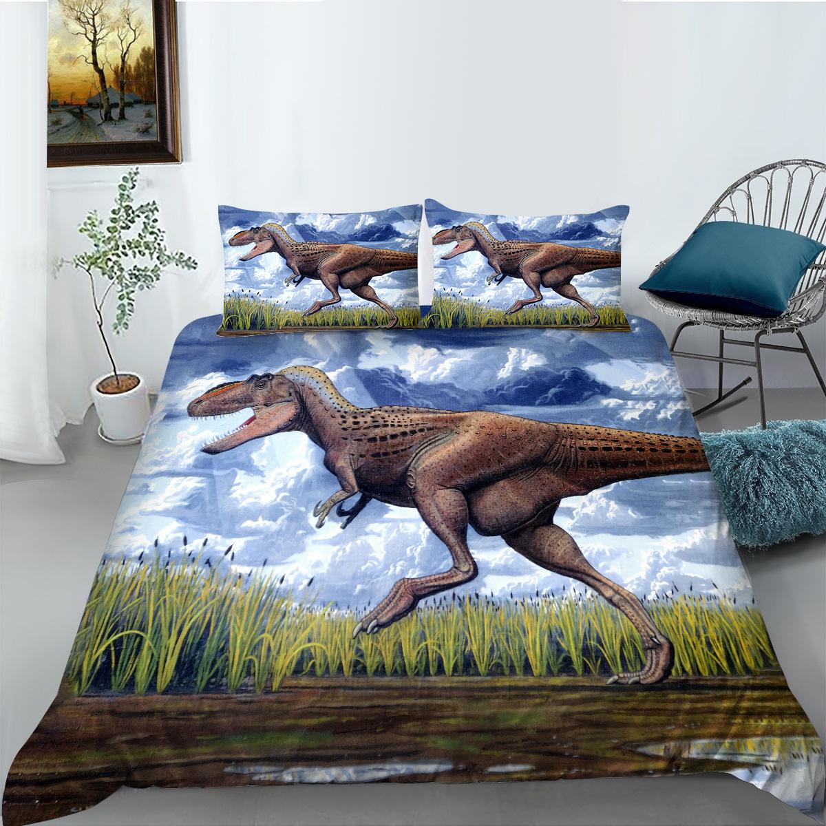 Dinosaur Series Bedding Two Or Three-Piece Digital Printing Polyester Fabric EU single 135*200