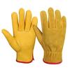 Gardening Gloves Men's Full Leather Work Gloves with Durable Cowhide Leather Breathable Grain Fabric Suitable for Pruning Cacti