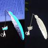 Cute Luminous Metal Feather Bookmarks Kawaii Butterflies Owl Dragonflies Book Marks For Teachers Gift Beautiful Book Accessories