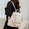 Women's Soft Leather Backpack Large Capacity Student Commuter Schoolbag Tassel Travel Backpack