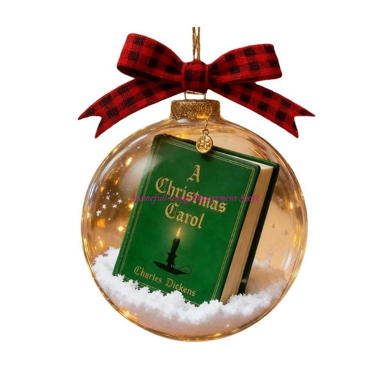 Classical Christmas Book Pendant User Friendly Translucent Decoration For Festival Setups