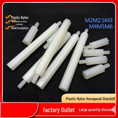 M2-M6 Nylon Sechskant Isolier Abstandsschrauben Einzelkopf Gewindestifte (5x6x10x12)