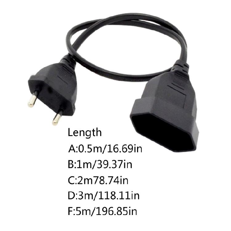 European Standard Straight Plug EU4.0mm to Straight Head Power Extension Cable