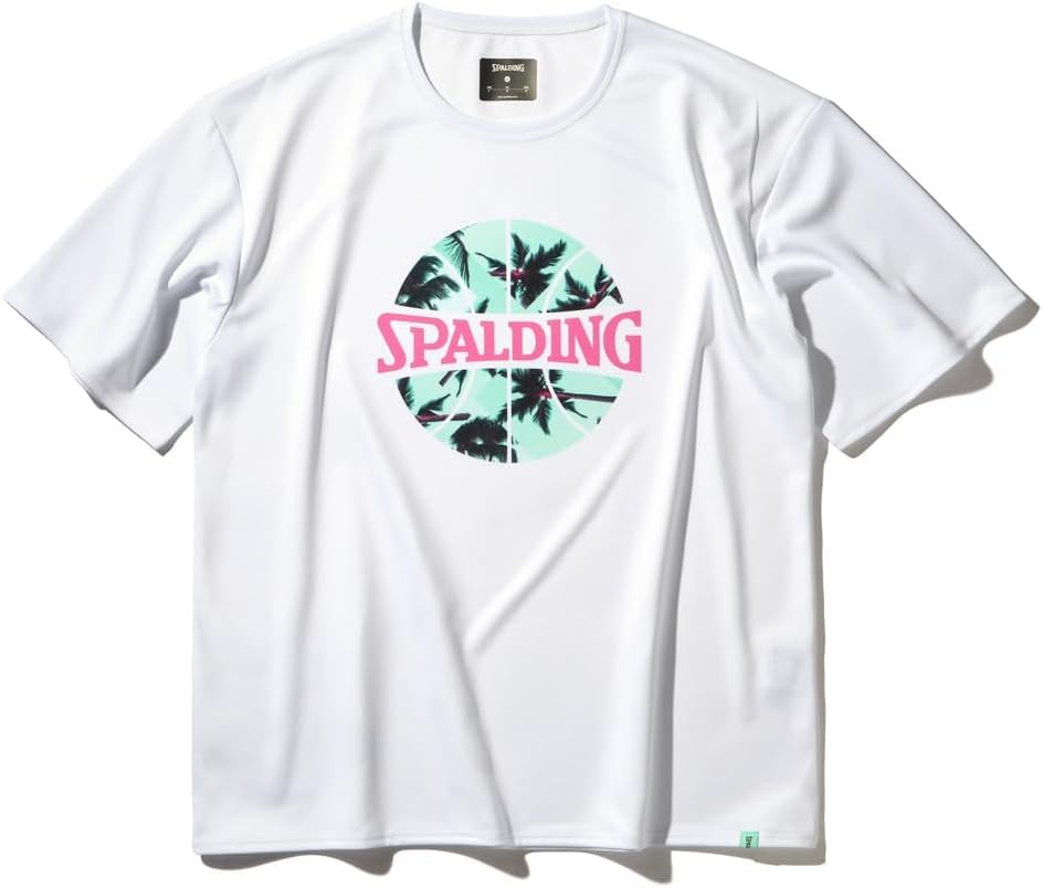 

Spalding Palm Tree Ball Print T-Shirt, White, Size L, SMT25004