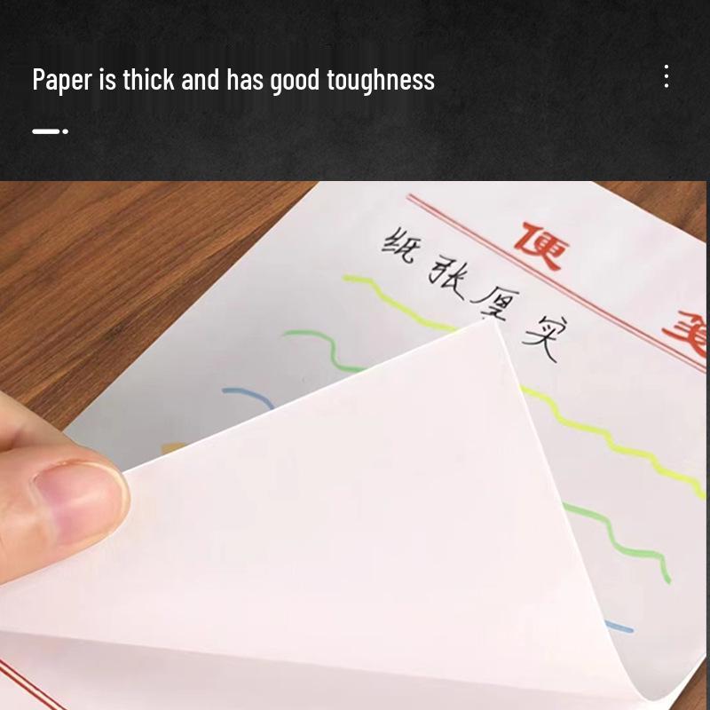 White Tearable Sticky Notes: Portable Non-Adhesive Large Notebook
