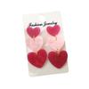 Colorful Valentine's Day Acrylic Heart Earrings with Textured Pendant
