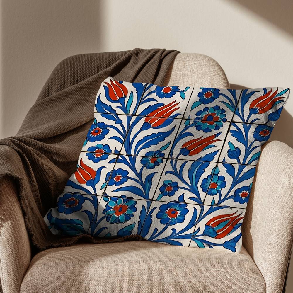 Art Iznik Tile Patterns pillow cover living room sofa cushion cover bedroom room bed pillow cover home decoration