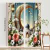 2PCS Soft Color Islamic Temple Flower Curtains   Fresh Wind   Bedroom and Living Room   Drawbar Pocket Decorative Curtains