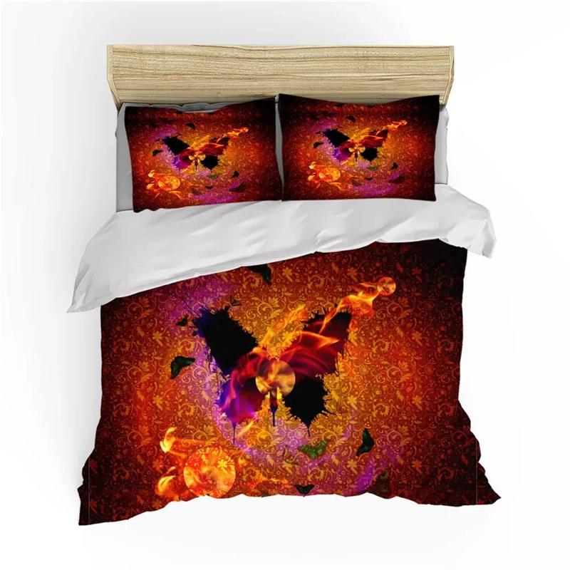 Golden Butterfly Bedding Set,Duvet Cover Comforter Bed Set Quilt Cover Pillowcase,King Queen Twin Size Boys Girls Adults