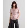 Demana Elegantes Damen-T-Shirt aus Wolle und Lyocell mit Drapierter Halslinie
