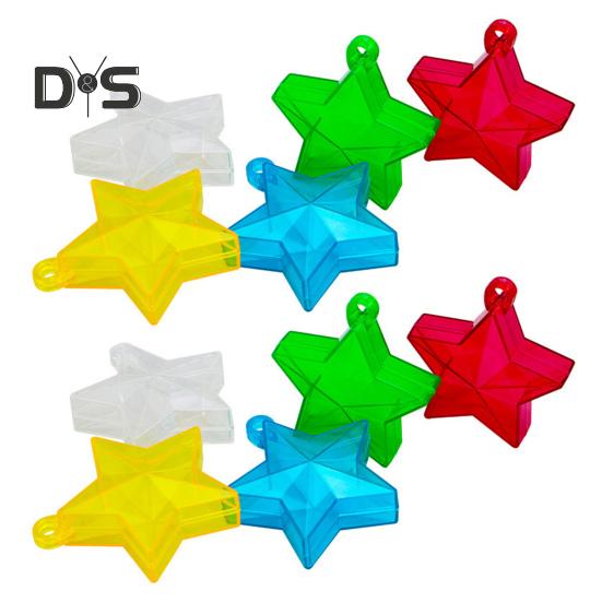 

10 шт. Пластиковые грузила для воздушных шаров, разноцветные звездные блоки, грузила для воздушных шаров из алюминиевой фольги, товары для свадебной вечеринки в День святого Валентина 10pcs