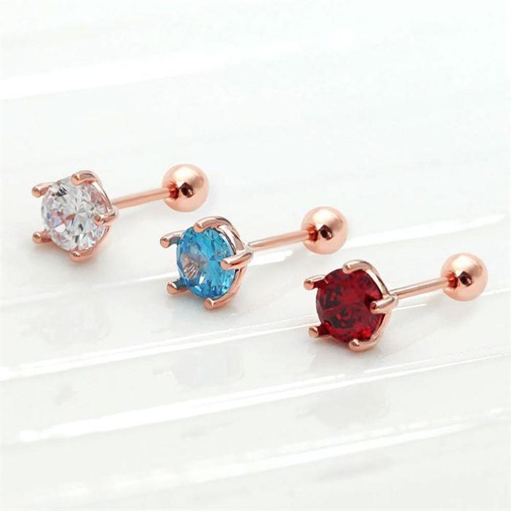 [Onm] Onm 14K Gold Needle Rose Gold 5mm Color Cubic Piercing (S9593955)