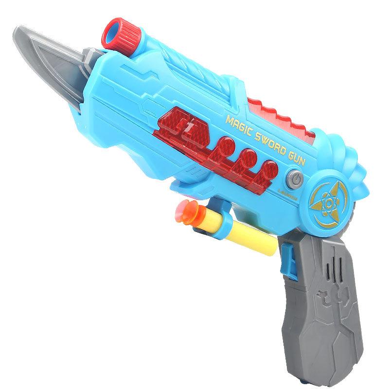Deformable Soft Dart Toy Gun Light Sound Suction Cup Foam Darts Blaster Toy Boy Indoor Shooting Toy with 5 Soft Bullets 1 Target