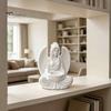 Decorative Tray for Jewelry 3D Printed Sitting Angel Figurine with Bowl, White Statue Tabletop European Style Home Decor Ornament, Multi-Purpose