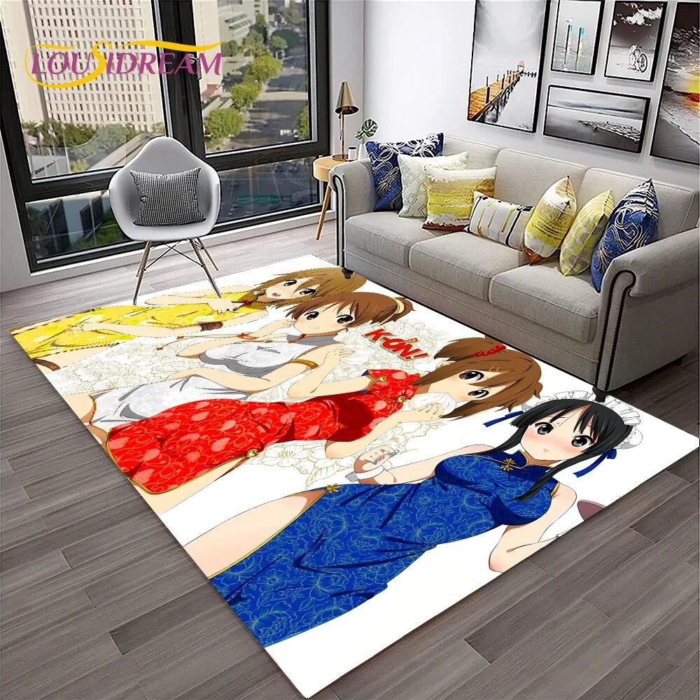 Cute Lolita K-ON Kawaii Girls Cartoon Carpet Rug for Home Living Room Bedroom Sofa Doormat Decor,kid Area Rug Non-slip Floor Mat