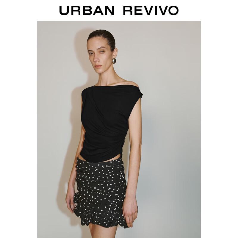 UR Women s Slim Fit Off-Shoulder Pleated Crop Top M