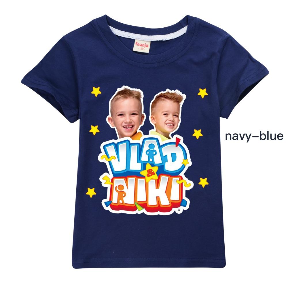 Children Cute Vlad Niki Clothes Kids Summer Fashion T-shirt Baby Boys Cartoon Tshirts Toddler Girls Short Sleeve Casual Tops