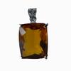 86.05Ct Argent Sterling 925 Pendentif Gemmes Taille Coussin Saphir Orange CERTIFIÉ my-468-ns