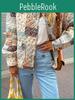 Colourful Retro Jackets Cotton Print Women Oneck Long Sleeve Single Breasted Coat Autumn Winter Lady Casual Streetwear